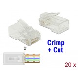 DeLOCK 86451 cavo di collegamento RJ-45 Trasparente, Spina trasparente, RJ-45, Trasparente, Policarbonato, Cat5e, U/UTP (UTP), Oro
