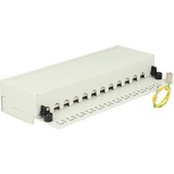 DeLOCK 87292 pezzo di pannello grigio, RJ-45, LSA, Grigio, Metallo, Montaggio a muro, 218 mm, 44,2 mm