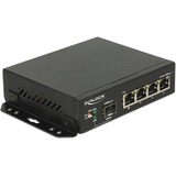 DeLOCK 87704 switch di rete Gigabit Ethernet (10/100/1000) Nero, Interruttore Gigabit Ethernet (10/100/1000), Montabile a parete