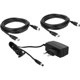 DeLOCK 87736 interruttore a matrice Nero, 5 Gbit/s, Metallo, USB tipo A, USB di tipo B, 100 - 240 V, 50 ~ 60 Hz, 0.5 A