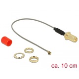 DeLOCK 89830 accessorio per antenna di rete Cavo di collegamento, Adattatore grigio/Oro, Cavo di collegamento, Grigio, RP-SMA, 0,1 m