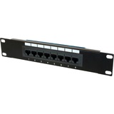 Digitus CAT 5e, pannello patch classe D, non schermato Nero/grigio, pannello patch classe D, non schermato, RJ-45, Cat5e, Nero, Montaggio a rack, 1U, EIA/TIA 568 ISO/IEC DIS 11801