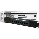 Digitus CAT 5e, pannello patch classe D, non schermato Nero/grigio, pannello patch classe D, non schermato, RJ-45, Cat5e, Nero, Montaggio a rack, 1U, EIA/TIA 568 ISO/IEC DIS 11801