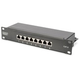 Digitus Cavo patch CAT 6, classe E Patch, schermato Nero, classe E Patch, schermato, RJ-45, Nero, Montaggio a rack, 1U, UL, 180 mm