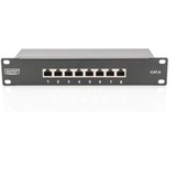 Digitus Cavo patch CAT 6, classe E Patch, schermato Nero, classe E Patch, schermato, RJ-45, Nero, Montaggio a rack, 1U, UL, 180 mm