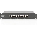 Digitus Cavo patch CAT 6, classe E Patch, schermato, Patch Panel Nero, classe E Patch, schermato, RJ-45, Nero, Montaggio a rack, 1U, UL, 180 mm