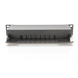 Digitus Cavo patch CAT 6, classe E Patch, schermato, Patch Panel Nero, classe E Patch, schermato, RJ-45, Nero, Montaggio a rack, 1U, UL, 180 mm