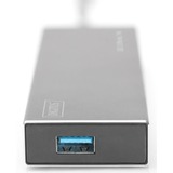 Digitus Digitus DA-70241-1 hub di interfaccia USB 3.0 7 porte, USB 3.2 Gen 1 (3.1 Gen 1) Type-A, USB 3.2 Gen 1 (3.1 Gen 1) Type-A, 5000 Mbit/s, Grigio, Alluminio, 1 m