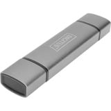 Digitus Dual Card Reader Hub USB-C™ / USB 3.0, OTG grigio, OTG, MicroSD (TransFlash), SD, Alluminio, 5000 Mbit/s, Alluminio, CE, USB 3.2 Gen 1 (3.1 Gen 1) Type-A/Type-C