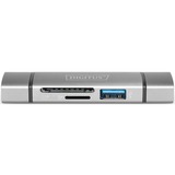 Digitus Dual Card Reader Hub USB-C™ / USB 3.0, OTG grigio, OTG, MicroSD (TransFlash), SD, Alluminio, 5000 Mbit/s, Alluminio, CE, USB 3.2 Gen 1 (3.1 Gen 1) Type-A/Type-C