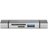 Digitus Dual Card Reader Hub USB-C™ / USB 3.0, OTG, Lettore di schede grigio, OTG, MicroSD (TransFlash), SD, Alluminio, 5000 Mbit/s, Alluminio, CE, USB 3.2 Gen 1 (3.1 Gen 1) Type-A/Type-C