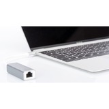 Digitus Gigabit Ethernet Adattatore USB Type-C™ bianco/Argento, Alluminio, Cina, RTL8153, 24 mm, 64 mm, 17 mm