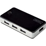 Digitus Hub 7 porte USB 2.0 Nero/Argento, USB 2.0, 480 Mbit/s, Nero, Argento, Cina, 5 V, 85 mm