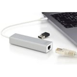 Digitus Hub USB Type-C™ 3.0 con Gigabit Ethernet bianco/Argento, USB 3.2 Gen 1 (3.1 Gen 1) Type-C, USB 3.2 Gen 1 (3.1 Gen 1) Type-A, 1000 Mbit/s, Grigio, Bianco, Cina, Gigabit Ethernet