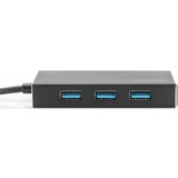 Digitus Office Hub USB 3.0, 4 porte 4 porte, USB 3.2 Gen 1 (3.1 Gen 1) Type-A, USB 3.2 Gen 1 (3.1 Gen 1) Type-A, 5000 Mbit/s, Nero, Alluminio, 1,2 m