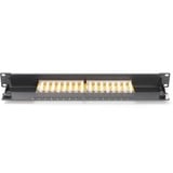 Digitus Pannello Patch Classe E, CAT 6, Patch Panel Nero, CAT 6, IEEE 802.3af, IEEE 802.3at, RJ-45, Oro, 26/22, 30 N, Nero