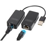Digitus Prolunga USB, USB 2.0 Nero, USB 2.0, 200 mm, 105 mm, 220 mm, 37 mm, 5 - 45 °C, 0 - 45 °C