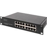 Digitus Switch Ethernet Gigabit 16 porte, 10", non gestito, Interruttore 10", non gestito, Non gestito, Gigabit Ethernet (10/100/1000), Montaggio rack, 1U
