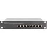 Digitus Switch Gigabit Ethernet PoE 8 porte 10'', Interruttore Non gestito, Gigabit Ethernet (10/100/1000), Full duplex, Supporto Power over Ethernet (PoE), Montaggio rack