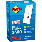 FRITZ! FRITZ!Repeater 2400, Ripetitore FRITZ!Repeater 2400, Ripetitore di rete, 1733 Mbit/s, Collegamento ethernet LAN, Bianco