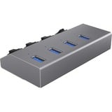 ICY BOX IB-HUB1405 USB 3.2 Gen 1 (3.1 Gen 1) Type-B 5000 Mbit/s Antracite, Hub USB argento, USB 3.2 Gen 1 (3.1 Gen 1) Type-B, USB 3.2 Gen 1 (3.1 Gen 1) Type-A, 5000 Mbit/s, Antracite, Alluminio, Attività, Potenza