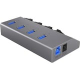 ICY BOX IB-HUB1405 USB 3.2 Gen 1 (3.1 Gen 1) Type-B 5000 Mbit/s Antracite, Hub USB argento, USB 3.2 Gen 1 (3.1 Gen 1) Type-B, USB 3.2 Gen 1 (3.1 Gen 1) Type-A, 5000 Mbit/s, Antracite, Alluminio, Attività, Potenza