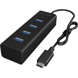 ICY BOX IB-HUB1409-C3 USB 3.2 Gen 1 (3.1 Gen 1) Type-C 5000 Mbit/s Nero Nero, USB 3.2 Gen 1 (3.1 Gen 1) Type-C, USB 3.2 Gen 1 (3.1 Gen 1) Type-A, 5000 Mbit/s, Nero, Alluminio, 0,4 m