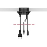 ICY BOX IB-HUB1430 presa energia Nero, Hub USB Nero, Plastica, Type F (CEE 7/4), 80 mm, 800 mm, 550 mm