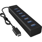 ICY BOX IB-HUB1700-C3 hub di interfaccia USB 3.2 Gen 1 (3.1 Gen 1) Type-C 5000 Mbit/s Nero, Hub USB Nero, USB 3.2 Gen 1 (3.1 Gen 1) Type-C, USB 3.2 Gen 1 (3.1 Gen 1) Type-A, 5000 Mbit/s, Nero, Alluminio, 0,4 m
