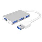 ICY BOX IB-Hub1402 USB 3.2 Gen 1 (3.1 Gen 1) Type-A 5000 Mbit/s Argento, Hub USB argento, USB 3.2 Gen 1 (3.1 Gen 1) Type-A, USB 3.2 Gen 1 (3.1 Gen 1) Type-A, 5000 Mbit/s, Argento, Acrilonitrile butadiene stirene (ABS), Alluminio, 0,115 m