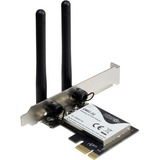 Inter-Tech DMG-32 Interno WLAN 650 Mbit/s, Adattatore Wi-Fi Interno, Wireless, PCI Express, WLAN, 650 Mbit/s, Nero, Argento