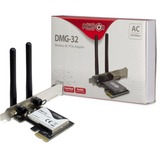 Inter-Tech DMG-32 Interno WLAN 650 Mbit/s, Adattatore Wi-Fi Interno, Wireless, PCI Express, WLAN, 650 Mbit/s, Nero, Argento