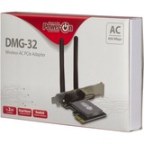 Inter-Tech DMG-32 Interno WLAN 650 Mbit/s, Adattatore Wi-Fi Interno, Wireless, PCI Express, WLAN, 650 Mbit/s, Nero, Argento