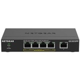 Netgear GS305PP Non gestito Gigabit Ethernet (10/100/1000) Supporto Power over Ethernet (PoE) Nero, Interruttore Nero, Non gestito, Gigabit Ethernet (10/100/1000), Full duplex, Supporto Power over Ethernet (PoE), Montabile a parete