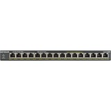 Netgear GS316PP Non gestito Gigabit Ethernet (10/100/1000) Supporto Power over Ethernet (PoE) Nero Non gestito, Gigabit Ethernet (10/100/1000), Full duplex, Supporto Power over Ethernet (PoE), Montaggio rack, Montabile a parete