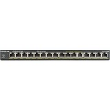 Netgear GS316PP Non gestito Gigabit Ethernet (10/100/1000) Supporto Power over Ethernet (PoE) Nero, Interruttore Non gestito, Gigabit Ethernet (10/100/1000), Full duplex, Supporto Power over Ethernet (PoE), Montaggio rack, Montabile a parete