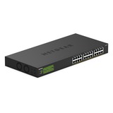 Netgear GS324PP Non gestito Gigabit Ethernet (10/100/1000) Supporto Power over Ethernet (PoE) Nero, Interruttore Non gestito, Gigabit Ethernet (10/100/1000), Full duplex, Supporto Power over Ethernet (PoE), Montaggio rack