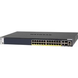 Netgear M4300-28G-PoE+ Gestito L3 Gigabit Ethernet (10/100/1000) Supporto Power over Ethernet (PoE) 1U Nero Gestito, L3, Gigabit Ethernet (10/100/1000), Supporto Power over Ethernet (PoE), Montaggio rack, 1U