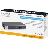 Netgear XS505M Non gestito 10G Ethernet (100/1000/10000) Grigio, Argento Non gestito, 10G Ethernet (100/1000/10000), Full duplex, Montaggio rack