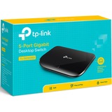 TP-Link Switch 5-porte Gigabit Desktop Unmanaged (5 porte RJ45 10/100/1000M) Nero, Non gestito, Gigabit Ethernet (10/100/1000), Full duplex