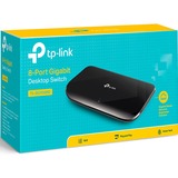 TP-Link Switch Desktop 8-porte Gigabit Unmanaged (8 porte RJ45 10/100/1000M) Nero, Non gestito, Gigabit Ethernet (10/100/1000), Montabile a parete