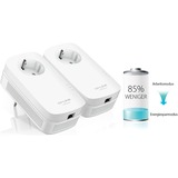 TP-Link TL-PA8010P KIT 1300 Mbit/s Collegamento ethernet LAN Bianco 2 pz, PowerLAN bianco, 1300 Mbit/s, IEEE 802.3, IEEE 802.3ab, IEEE 802.3u, Gigabit Ethernet, 10,100,1000 Mbit/s, 10BASE-T, 100BASE-TX, 1000BASE-T, HomePlug AV2