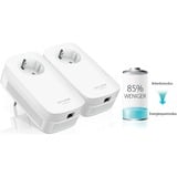 TP-Link TL-PA8010P KIT adattatore di rete PowerLine 1300 Mbit/s Collegamento ethernet LAN Bianco 2 pz, PowerLAN bianco, 1300 Mbit/s, IEEE 802.3, IEEE 802.3ab, IEEE 802.3u, Tipo E/F, Gigabit Ethernet, 10,100,1000 Mbit/s, 10BASE-T, 100BASE-TX, 1000BASE-T
