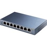 TP-Link TL-SG108 Non gestito Gigabit Ethernet (10/100/1000) Nero grigio, Non gestito, Gigabit Ethernet (10/100/1000), Full duplex
