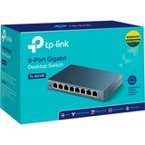 TP-Link TL-SG108 Non gestito Gigabit Ethernet (10/100/1000) Nero grigio, Non gestito, Gigabit Ethernet (10/100/1000), Full duplex