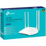 TP-Link TL-WA1201 867 Mbit/s Bianco Supporto Power over Ethernet (PoE), Punto di accesso 867 Mbit/s, 300 Mbit/s, 867 Mbit/s, 10,100,1000 Mbit/s, IEEE 802.11a, IEEE 802.11ac, IEEE 802.11b, IEEE 802.11g, IEEE 802.11n, 10/100/1000Base-T(X)