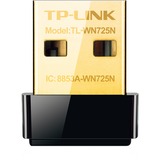 TP-Link TL-WN725N WLAN 150 Mbit/s Nero, Wireless, USB, WLAN, Wi-Fi 4 (802.11n), 150 Mbit/s, Nero, Vendita al dettaglio