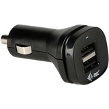 i-tec CHARGER-CAR2A1 Caricabatterie per dispositivi mobili Nero Auto Nero, Auto, Accendisigari, 5 V, Nero