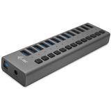i-tec U3CHARGEHUB13 Caricabatterie per dispositivi mobili Grigio Interno, Hub USB Nero, Interno, AC, Grigio
