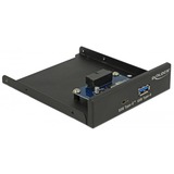 DeLOCK 63962 pannello drive bay 8,89 cm (3.5") condotto I/O Nero Nero, 8,89 cm (3.5"), condotto I/O, Nero, Metallo, 5 Gbit/s, 102 mm